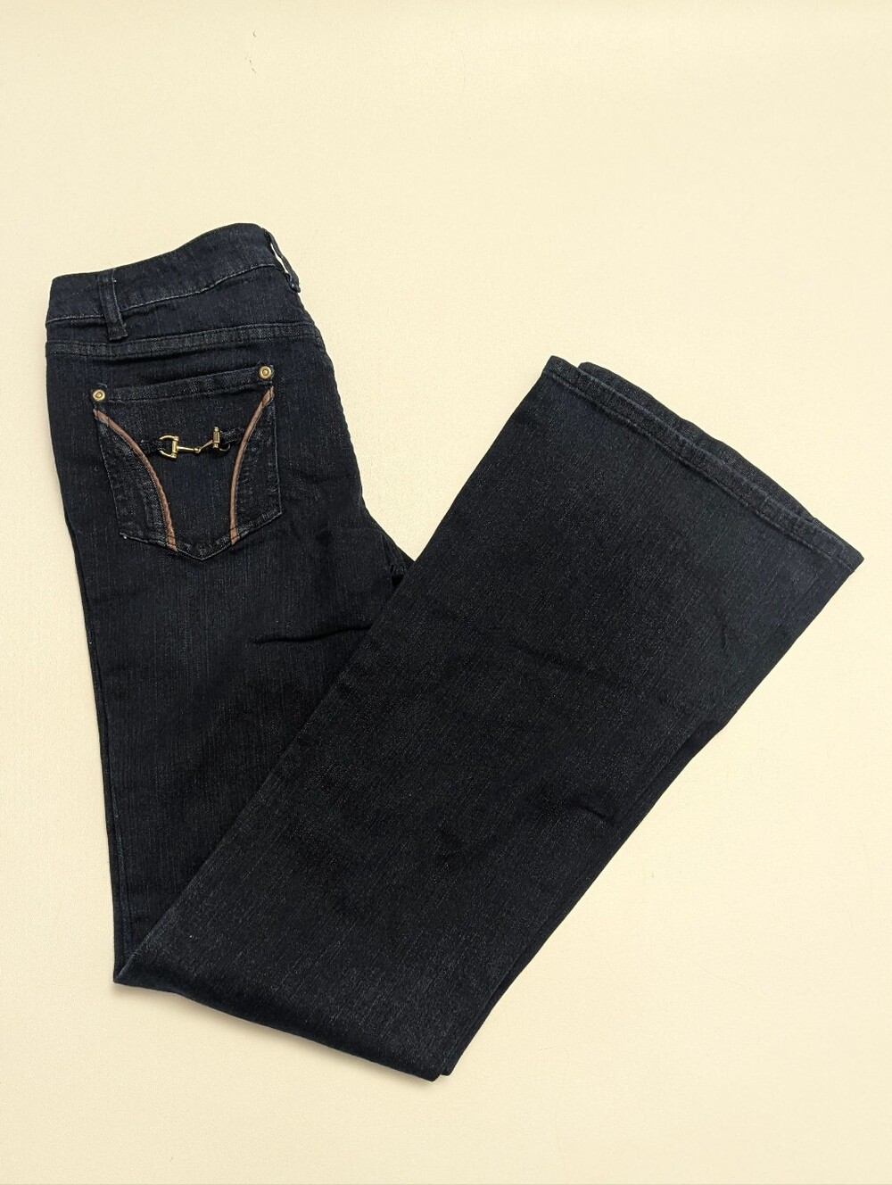 Cache Women's Flared Dark Blue Denim Jeans 2 New